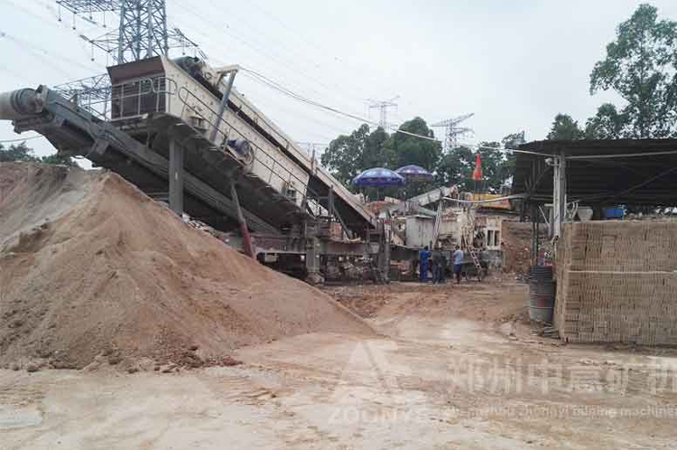 移動破碎機在云南建筑垃圾處理現場